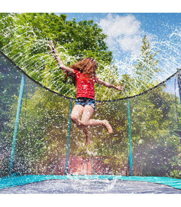 Trampoline Sprinkler 15M/49FT Blue PE Water Sprayer for Garden & Patio