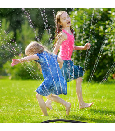 Trampoline Sprinkler 15M/49FT Blue PE Water Sprayer for Garden & Patio