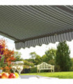 Awnings 280gm Polyester Fabric Grey and White 250 x 200 2.5m Berkeley Striped