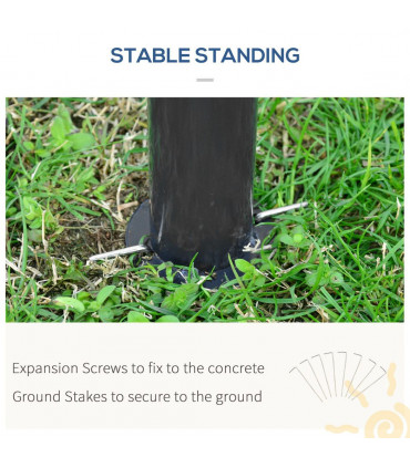 Gazebo Polycarbonate Black, Dark Grey, Khaki 300x300cm Two-tier hardtop roof