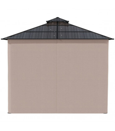 Gazebo Polycarbonate Black, Dark Grey, Khaki 300x300cm Two-tier hardtop roof
