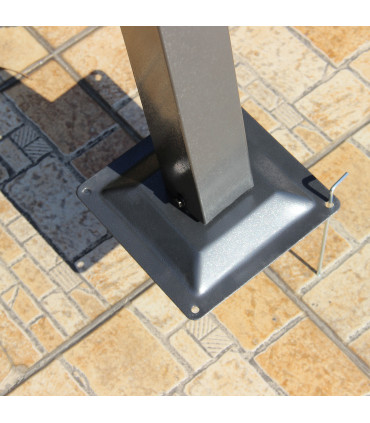 Garden Pergola - Grey Steel Retractable Canopy Roof 3.5M X 3.5M Metal Gazebo