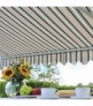 Awning Green Beige Striped 280gm Polyester Fabric 3.5m x 2.5m Extension Cover