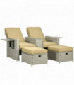 Adjustable Rattan Sun Lounger