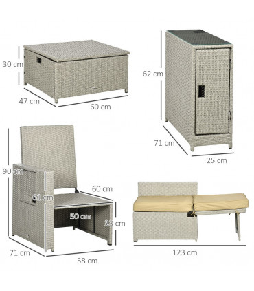 Adjustable Rattan Sun Lounger