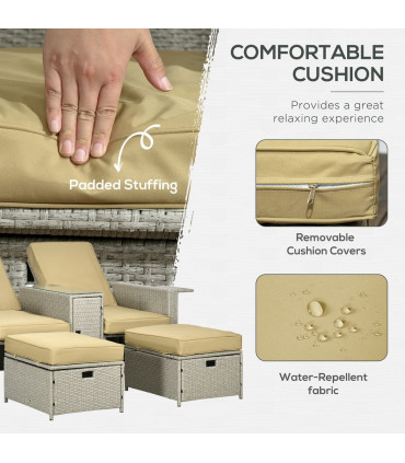 Adjustable Rattan Sun Lounger