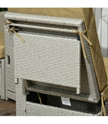 Adjustable Rattan Sun Lounger