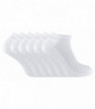 6 Pairs Bamboo Ankle Socks (4-7 UK / White)