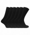 6 Pairs 100% Cotton Socks (11-14 UK / SE002 Black)