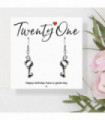 21st Birthday Earrings & Message Card