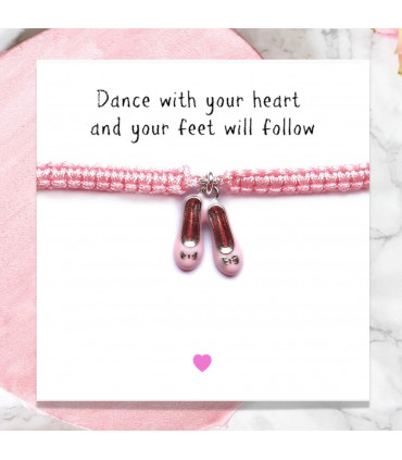 Ballet Shoes Friendship Bracelet & Message Card