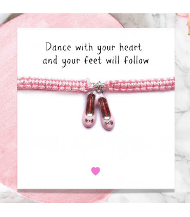 Ballet Shoes Friendship Bracelet & Message Card