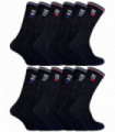 12 Pairs Mens 019 Sport Socks (11-14 / Black)