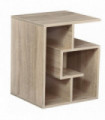 3-Tier Side End Table, 55H cm-Oak Colour