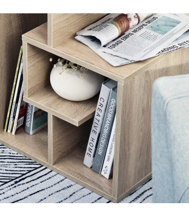 3-Tier Side End Table, 55H cm-Oak Colour