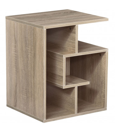 3-Tier Side End Table, 55H cm-Oak Colour