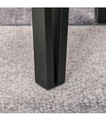 Coffee Table Set 3 PC Stackable MDF Steel Frame Walnut 45.4cmx56cmx54.2cm