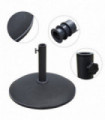 Umbrella Base-Black 50 x 37cm 25kg Round Cement Steel Plastic Stand