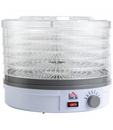 5 Tier Food Dehydrator 245W Stainless Steel Food Dryer Machine Timer LCD White