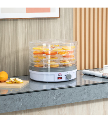 5 Tier Food Dehydrator 245W Stainless Steel Food Dryer Machine Timer LCD White