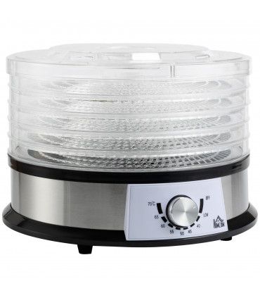 Food Dehydrator - 5 Tier Stainless Steel Dryer Machine Silver 34cm x 34cm