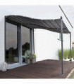 Metal Wall Awning Canopy Grey 297cm x 297cm x 250cm UV Wind Rain Protection