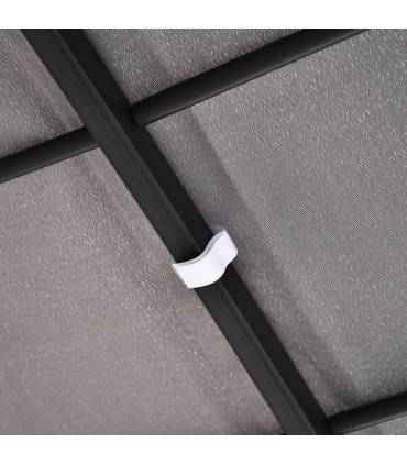 Metal Wall Awning Canopy Grey 297cm x 297cm x 250cm UV Wind Rain Protection