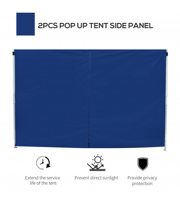 Gazebo Exchangeable Side Panels Blue 3m x 2m UV Proof Material Window Privacy