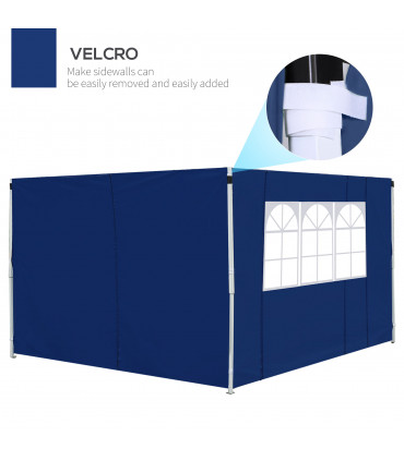 Gazebo Exchangeable Side Panels Blue 3m x 2m UV Proof Material Window Privacy