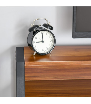 Computer Table, 84Lx45Wx85H cm-Walnut Colour, Two-tier design, Steel Frame