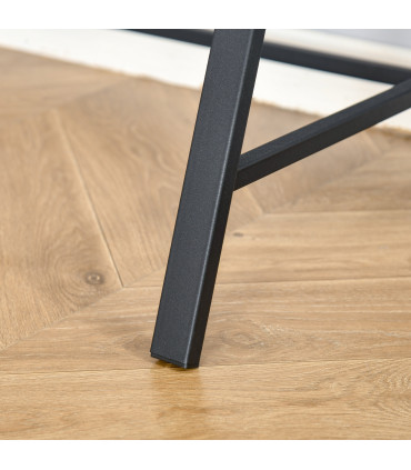 Computer Table, 84Lx45Wx85H cm-Walnut Colour, Two-tier design, Steel Frame