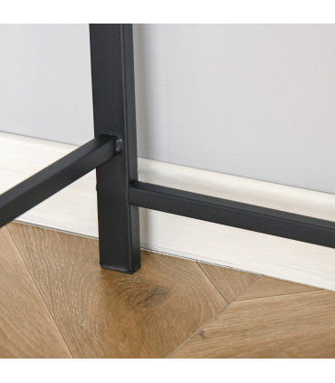 Computer Table, 84Lx45Wx85H cm-Walnut Colour, Two-tier design, Steel Frame