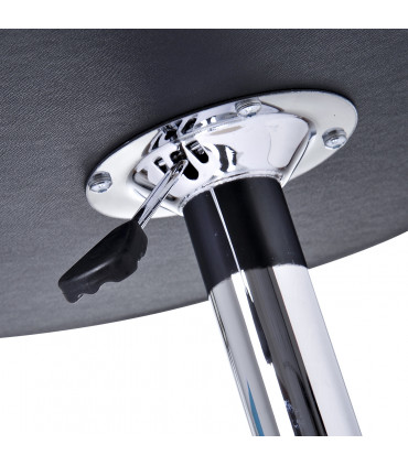 Chrome Steel Height Adjustable Round Bar Table Dinning Table Black