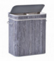 Bamboo Grey 2-Compartment Laundry Basket 63cmx 52cm x 32cm 100L Capacity