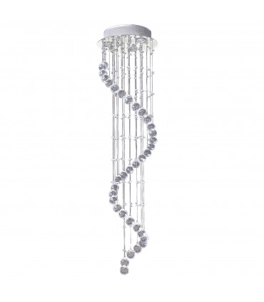 Chandelier Crystal Glass Silver 30cm x 30cm x 120cm 160 Octagons Metal Base