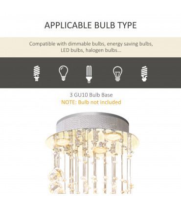Chandelier Crystal Glass Silver 30cm x 30cm x 120cm 160 Octagons Metal Base