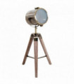 Floor Lamp, 33L-Wood/Bronze Colour, Steel, Copper, Pine, Retro Photography Style