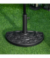  Half Round Parasol Base Weighted Umbrella Holder Stand Balcony Black