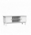 TV Stand Unit Corner Table, MDF-Ivory White, 120L x 45W x 50H (cm)