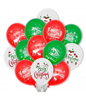 100pcs Christmas Party Balloons Decoration Set 12in Latex Xmas Balloons