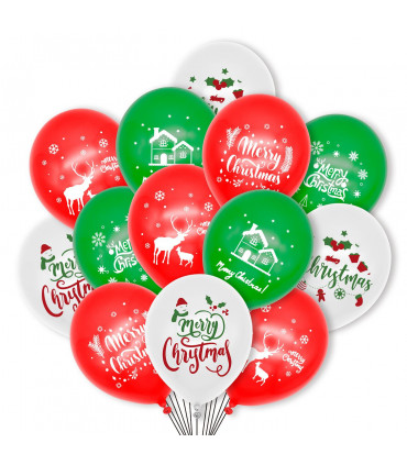 100pcs Christmas Party Balloons Decoration Set 12in Latex Xmas Balloons
