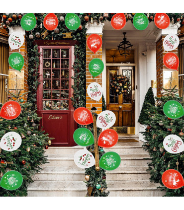 100pcs Christmas Party Balloons Decoration Set 12in Latex Xmas Balloons