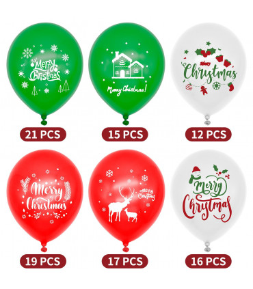 100pcs Christmas Party Balloons Decoration Set 12in Latex Xmas Balloons