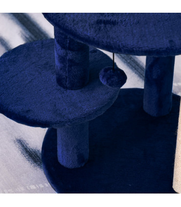 Cat Activity Tree  Deluxe Blue Cat Tree w/ Scratching Posts Ear Perch House