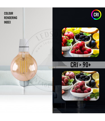 LED Dimmable Bulb G95 E27 4W 2700K Amber Glass Metal Vintage Light Bulbs 10Pack