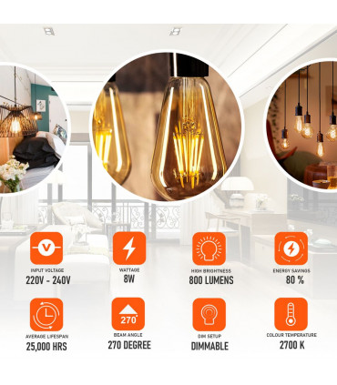 Light Bulb 10Pack E27 LED Edison