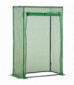 Greenhouse PE Cover 100x50x150cm Green Steel Plastic Zipped Roll-up Door