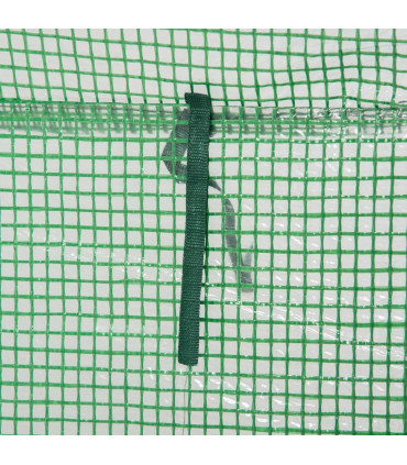 Greenhouse PE Cover 100x50x150cm Green Steel Plastic Zipped Roll-up Door