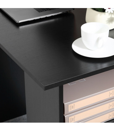 Computer Desk Writing Shelf & Drawers Black 120cm particle board 72cm