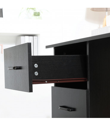 Computer Desk Writing Shelf & Drawers Black 120cm particle board 72cm